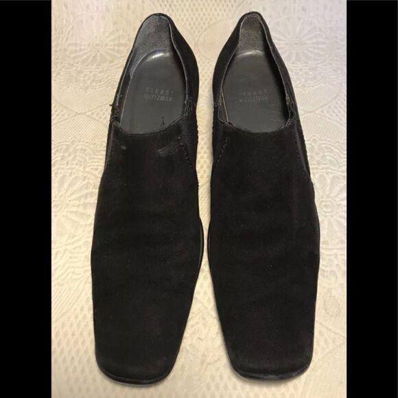 Stuart Weitzman black suede slip ons - Picture 3 of 5